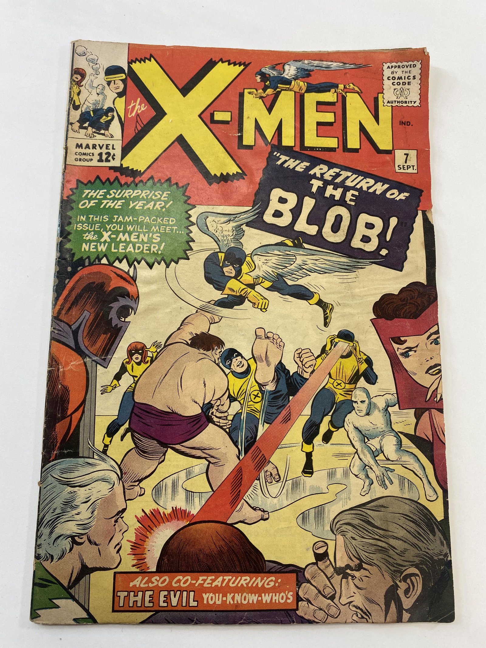 The X-Men Sept 1965 Vol. 1 No. 7: The X-Men Sept 1965 Vol. 1 No. 7. Caption: "The Return of the Blob!" I looked through the book and it appears to be in Low to Medium Grade 3.0 to 6.5 condition