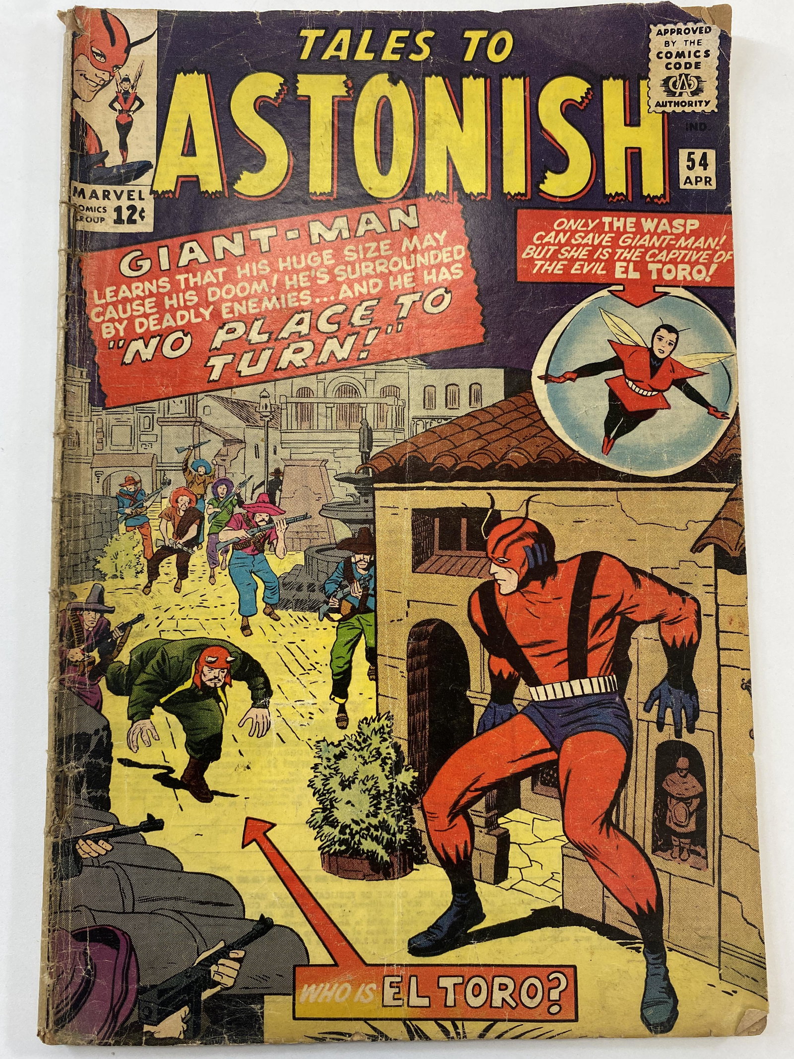 Tales To Astonish No. 54 Apr. 1964 - Giant-Man - The Wasp: Tales To Astonish No. 54 Apr. 1964. Giant-Man - The Wasp. This book has a small tear on the upper right hand cover. I looked through the book and it appears to be in Low to Medium Grade 3.0 to 6.5 con