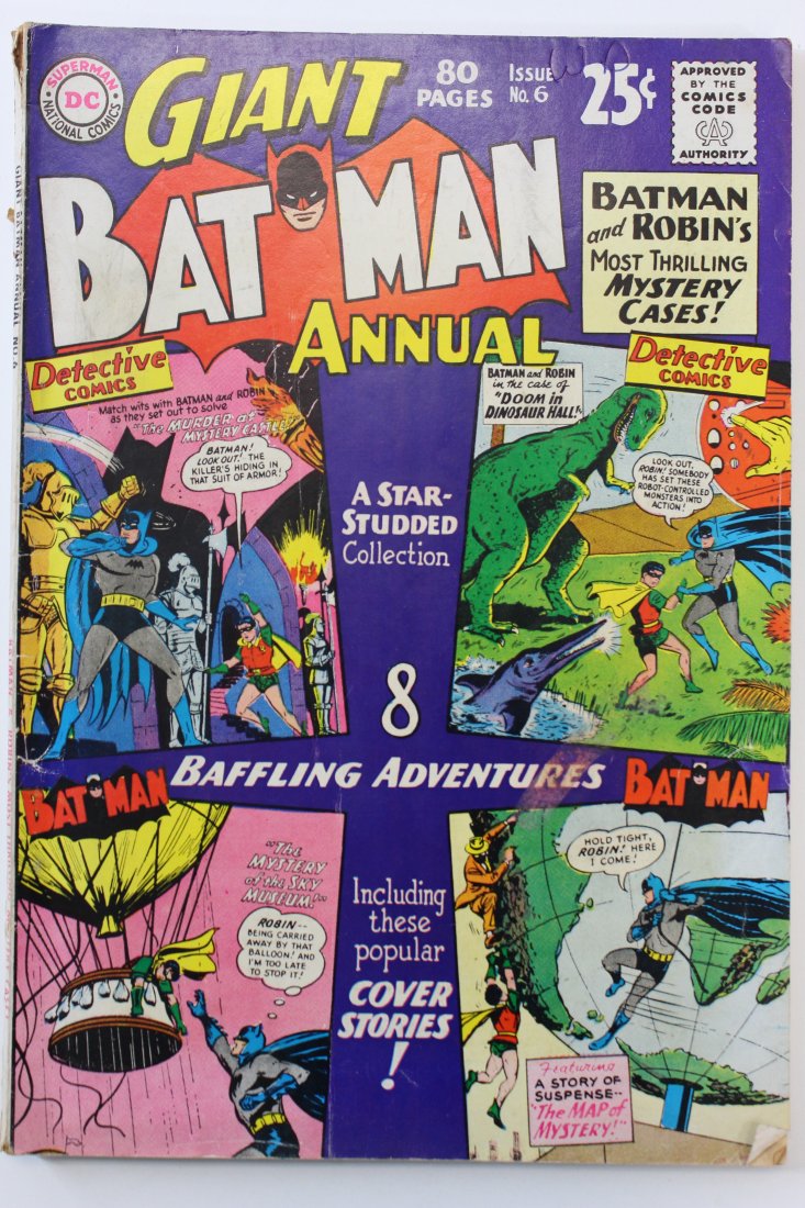 Giant Batman Annual Winter 1963-64' No. 6: Giant Batman Annual Winter 1963-64' No. 6. Caption: Batman and Robin's Most Thrilling Mystery Cases! I looked through the book and it appears to be Low to Medium Grade 4.0 to 7.5 condition