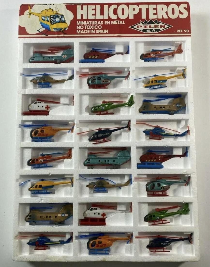 1970,s Pilan S.A. Helicopteros Miniaturas En Metal Die Cast Helicopters