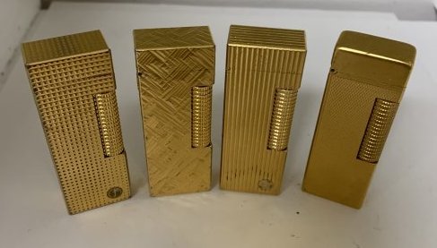 (4) VINTAGE GOLDTONE LIGHTERS - DUNHILL (1 of 4)
