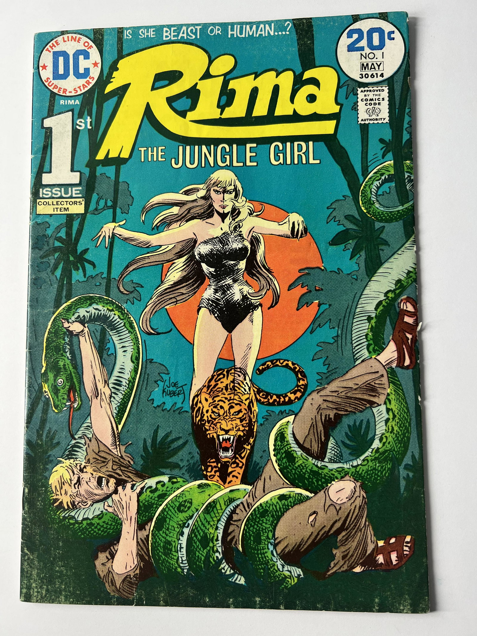 Rima: The Jungle Girl - 1st Issue May 1974 Vol. 1 No. 1: Rima: The Jungle Girl - 1st Issue May 1974 Vol. 1 No. 1. Caption: Tigers by the Tale" I looked through the book and it appears to be in Medium to High Grade 7.0 to 9.5 condition.
