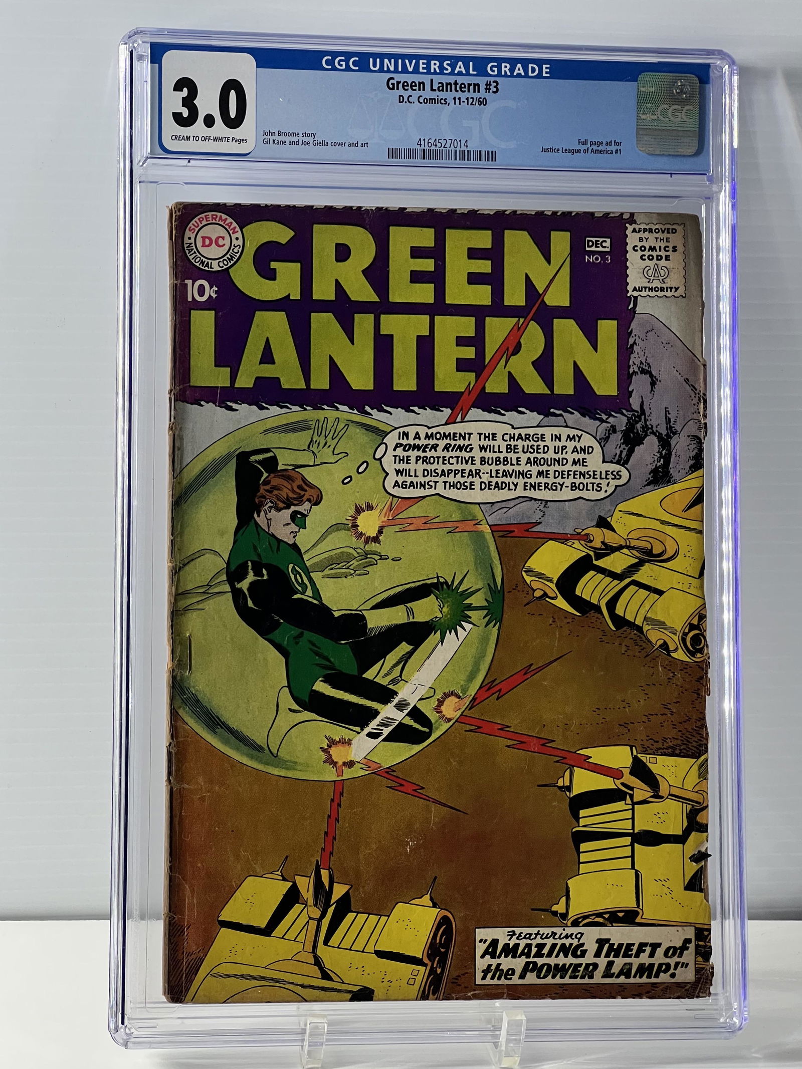 Green Lantern 3 11-12/60 D.C. Comics Universal CGC 3.0 CREAM TO OFF-WHITE (1 of 4)