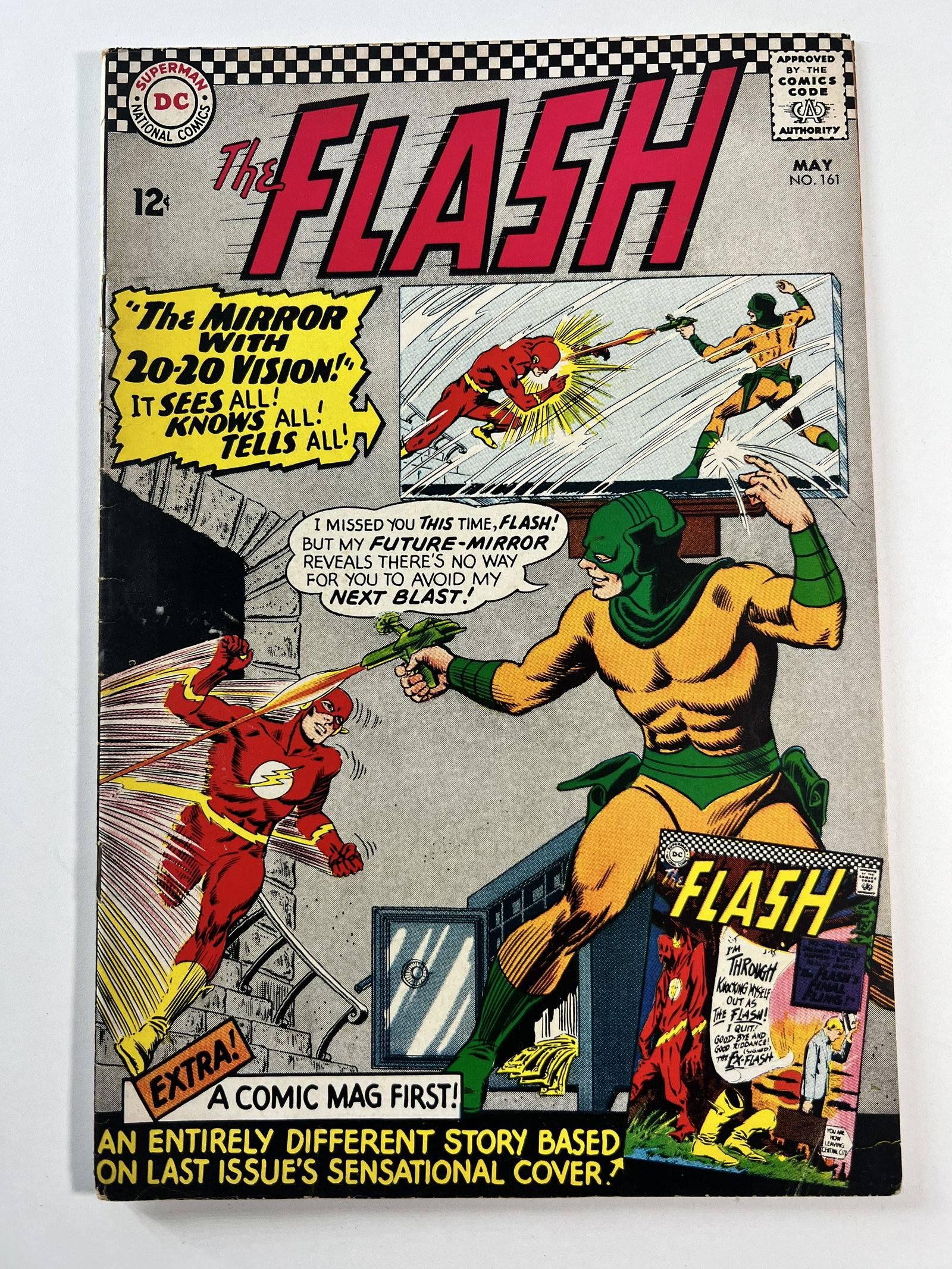 The Flash May 1966 No. 161: The Flash May 1966 No. 161. Caption: " The Mirror with 20-20 Vision!" " I looked through the book and it appears to be in Low to Medium Grade 3.0 to 6.5 condition.