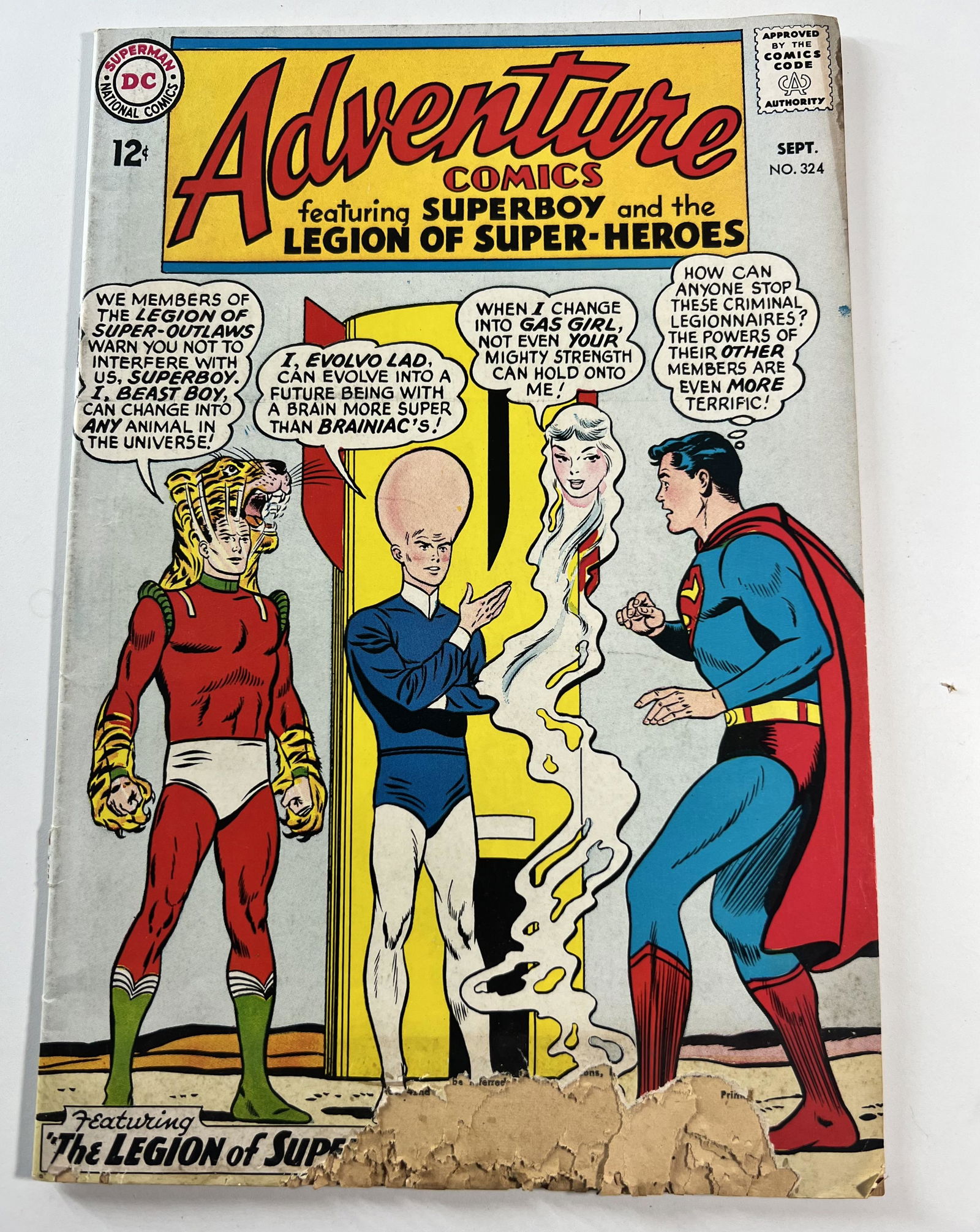 Adventure Comics Featuring Superboy and The Legion of Super-Heroes Sept 1964 No. 324 (1 of 4)