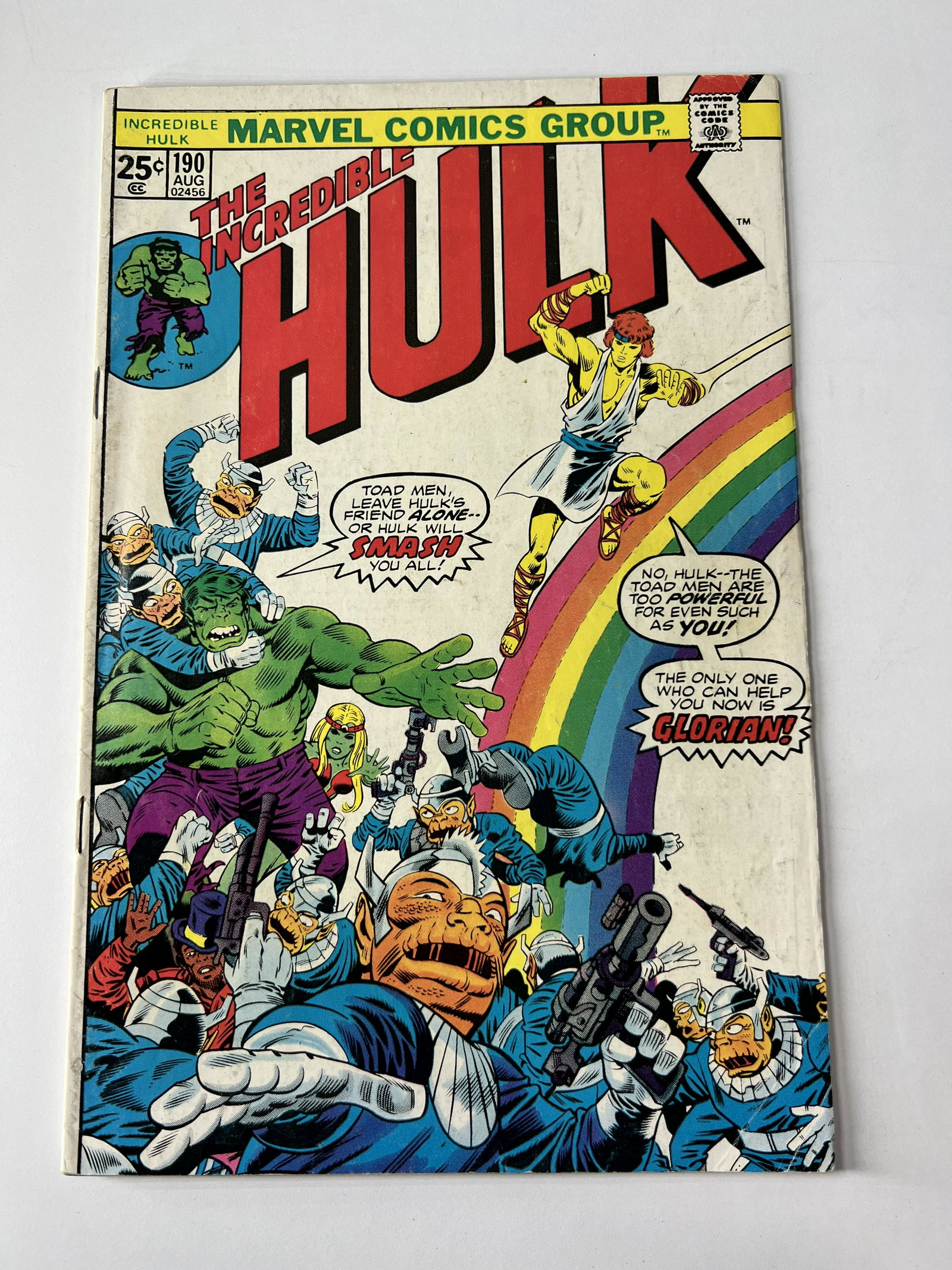 The Incredible Hulk Vol. 1 No. 190 Aug 1975: The Incredible Hulk Vol. 1 No. 190 Aug 1975. I looked through the book and it appears to Medium to High Grade 3.0 to 6.5 condition.