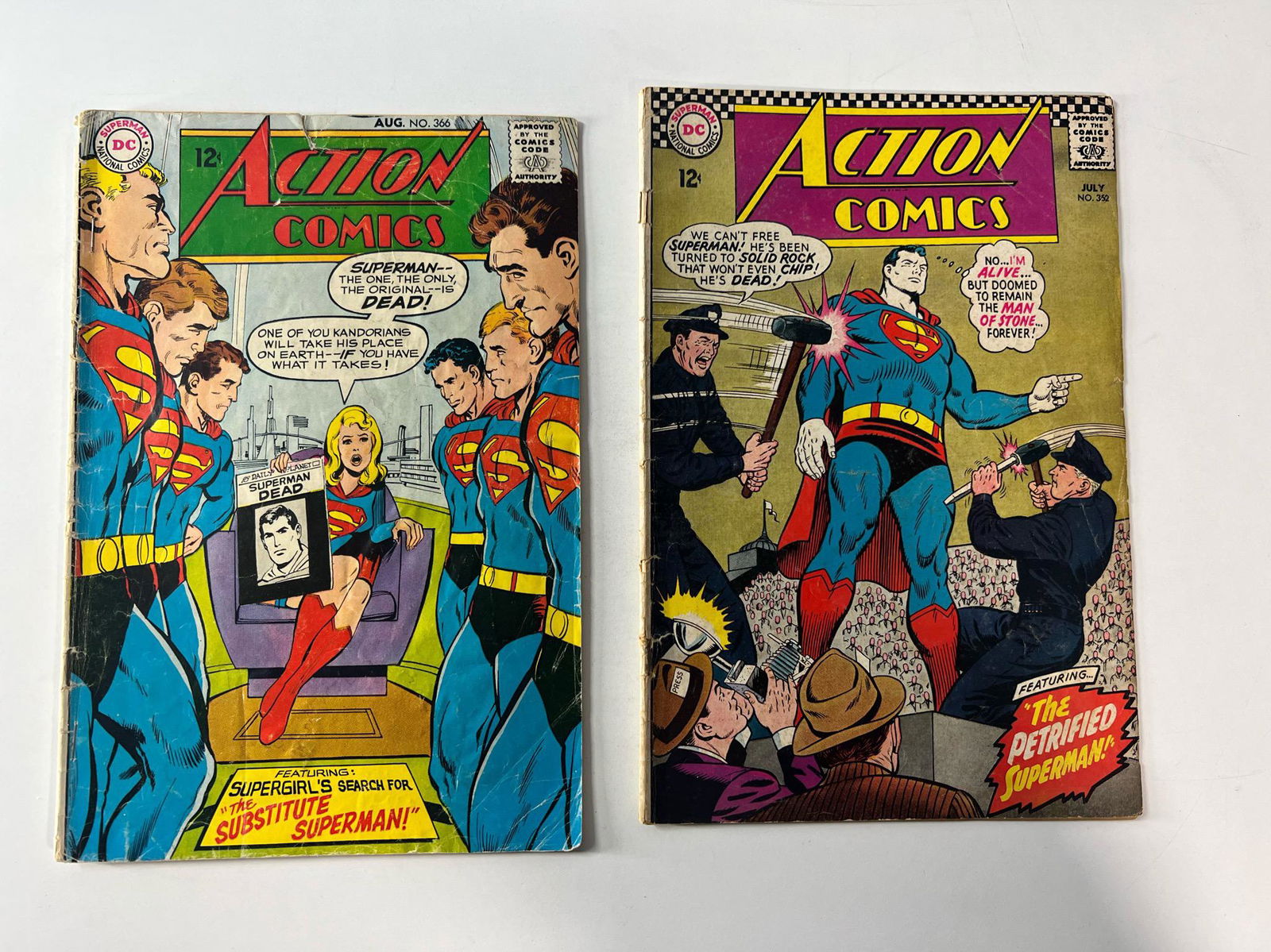 (2) Action Comics No. 336 Aug 1968 & Action Comics No. 352 July 1967 (1 of 7)