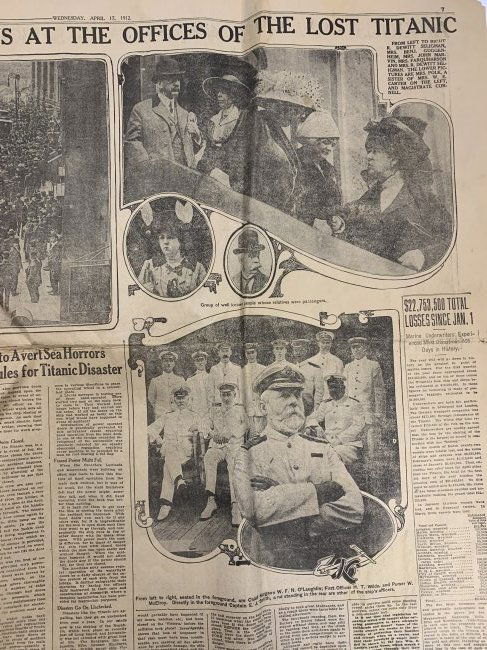 The Lost Titanic Oringinal April 17 1912 New York American Newspaper Pages 3 Thur 10 - On page 7 Is (1 of 6)