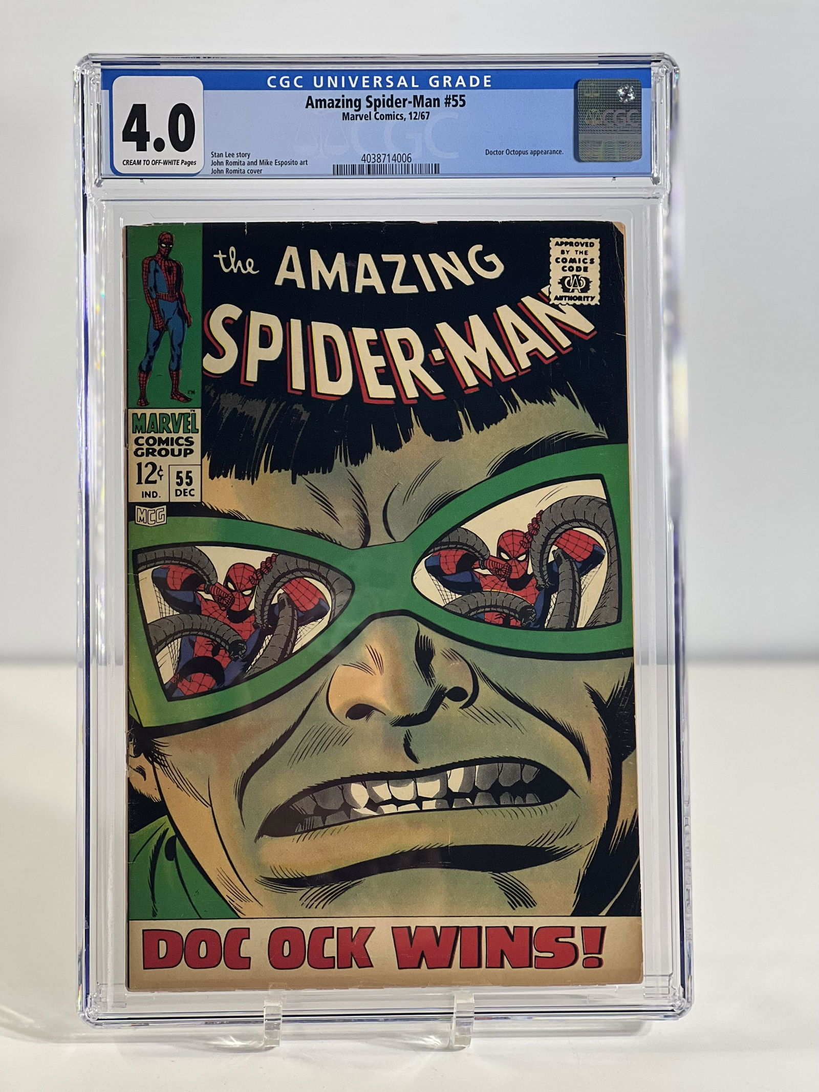 Amazing Spider-Man 55 12/67 Marvel Comics Universal CGC 4.0 CREAM TO OFF-WHITE (1 of 4)