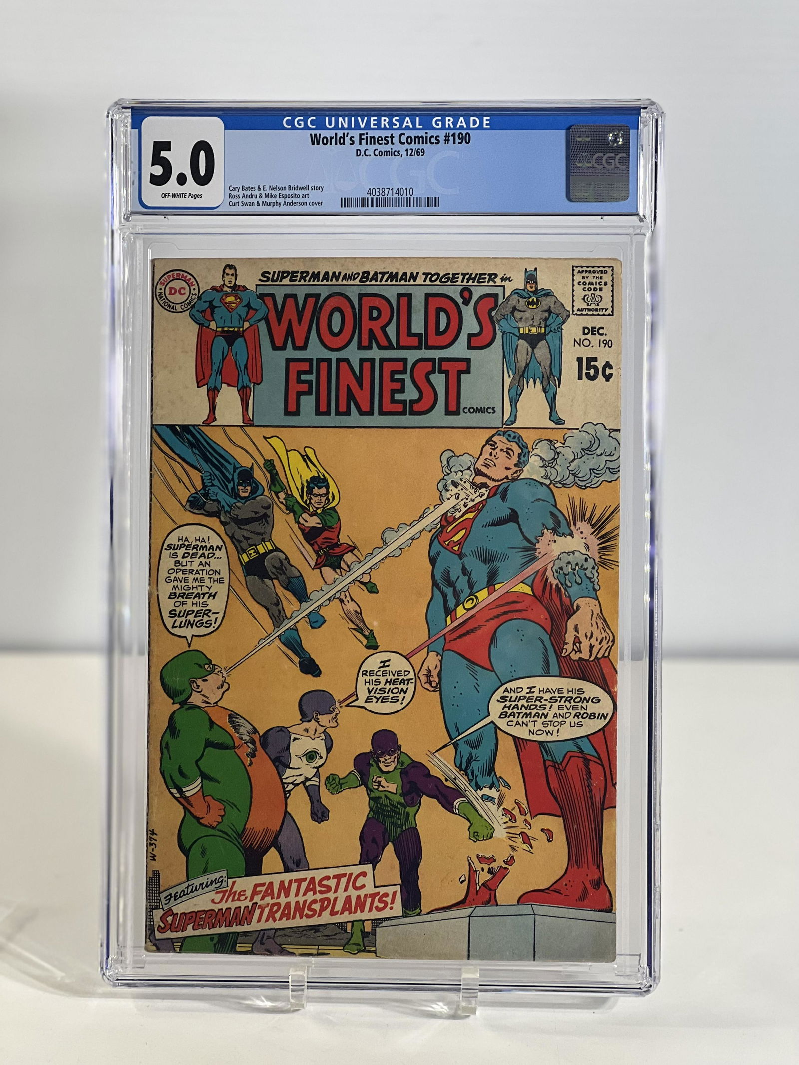 World's Finest Comics 190 12/69 D.C. Comics Universal CGC 5.0 OFF-WHITE (1 of 4)