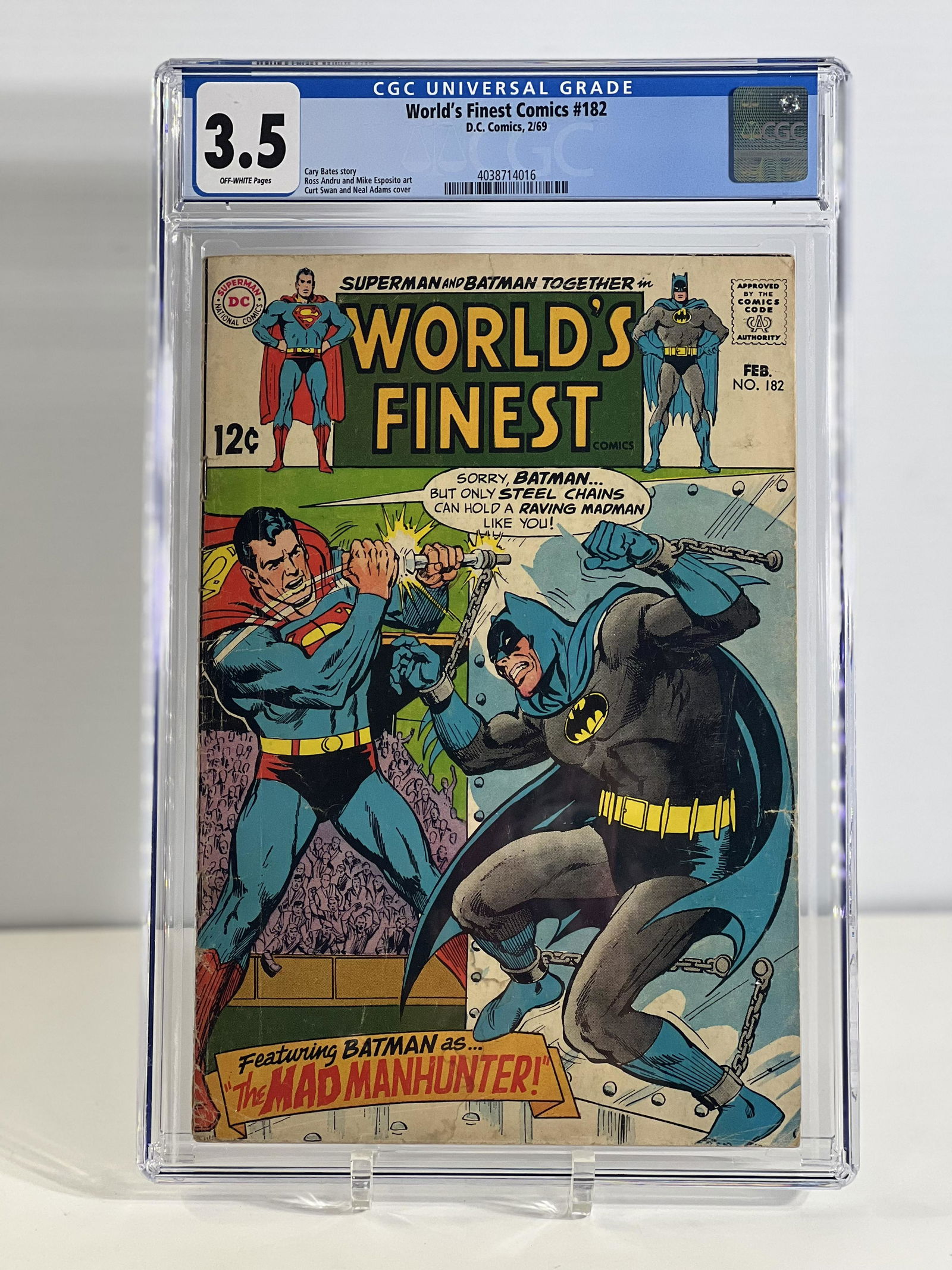World's Finest Comics 182 2/69 D.C. Comics Universal CGC 3.5 OFF-WHITE (1 of 4)