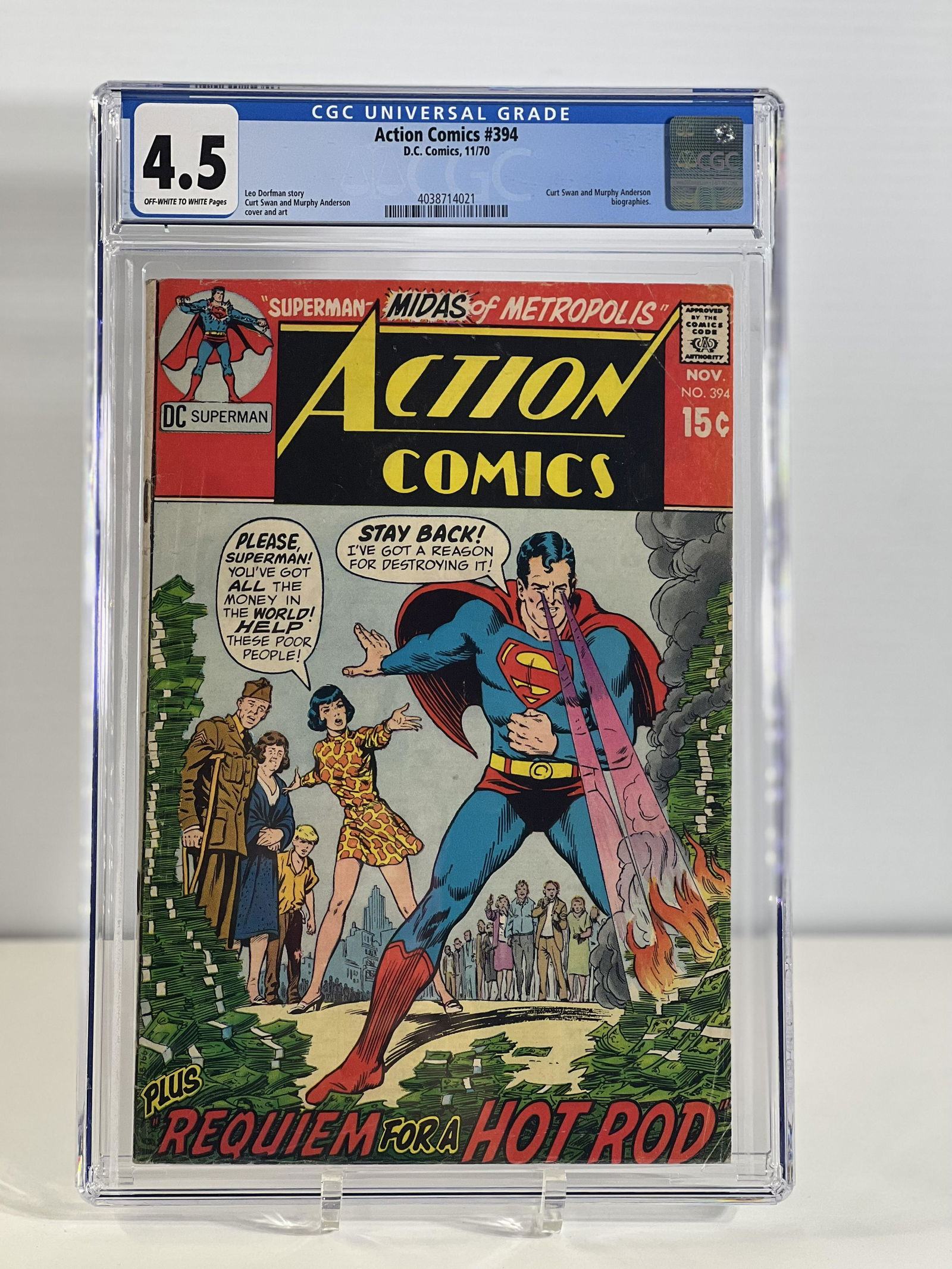Action Comics 394 11/70 D.C. Comics Universal CGC 4.5 OFF-WHITE TO WHITE (1 of 4)