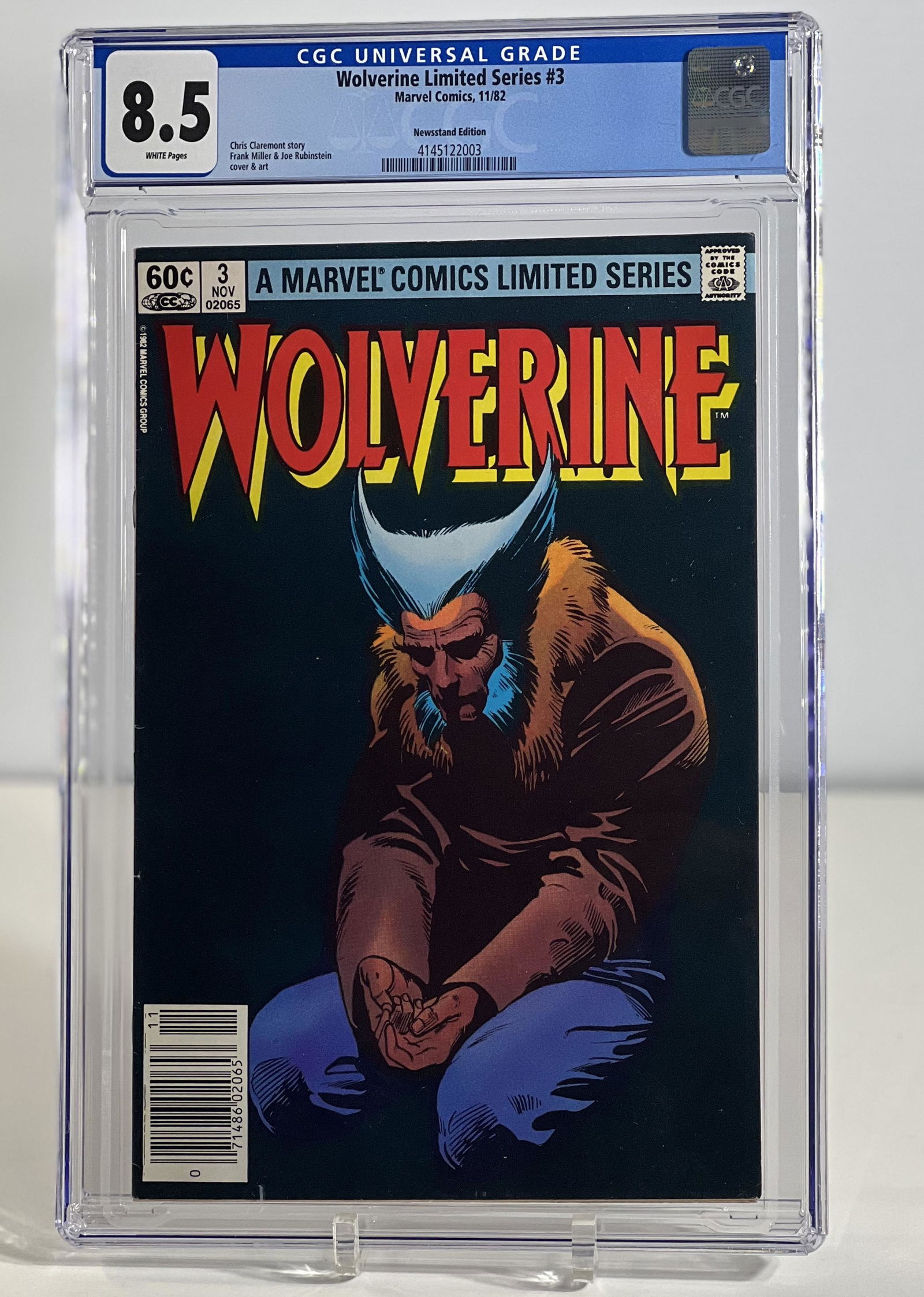 Wolverine Limited Series 3 11/82 Marvel Comics Newsstand Edition Modern cgc 8.5 WHITE (1 of 4)
