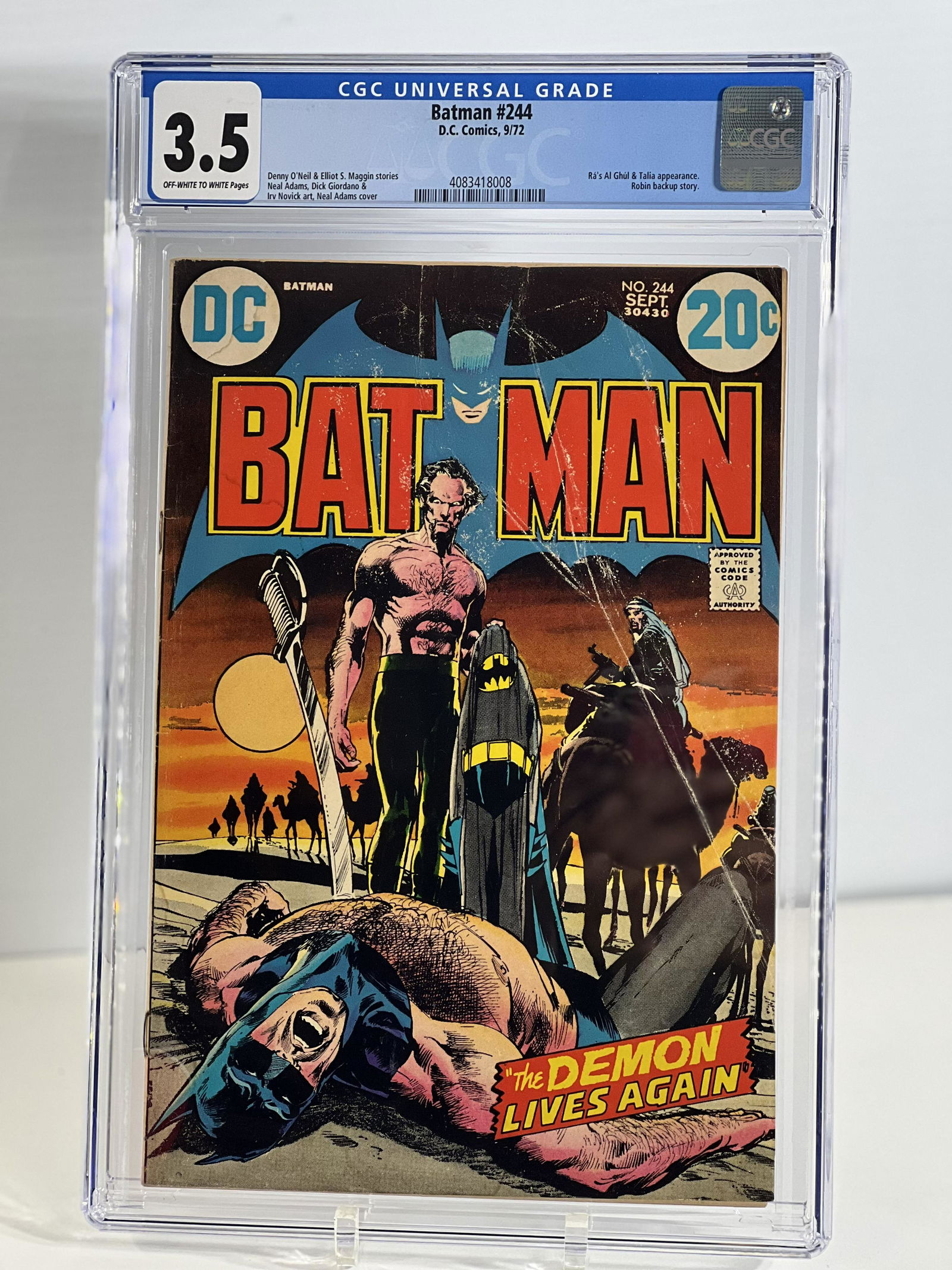 Batman 244 9/72 D.C. Comics Universal CGC 3.5 OFF-WHITE TO WHITE (1 of 4)