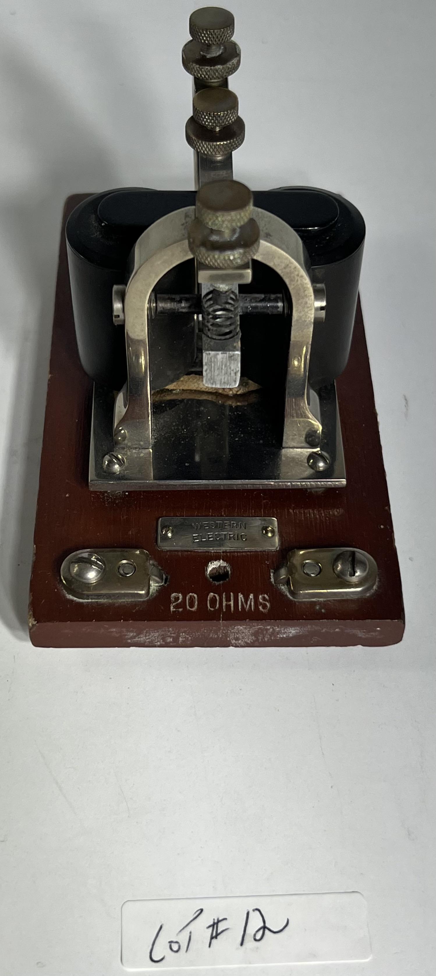 Vintage Morse Code Telegraph Sounder Western Electric 20 OHMS with Wood Base (1 of 6)