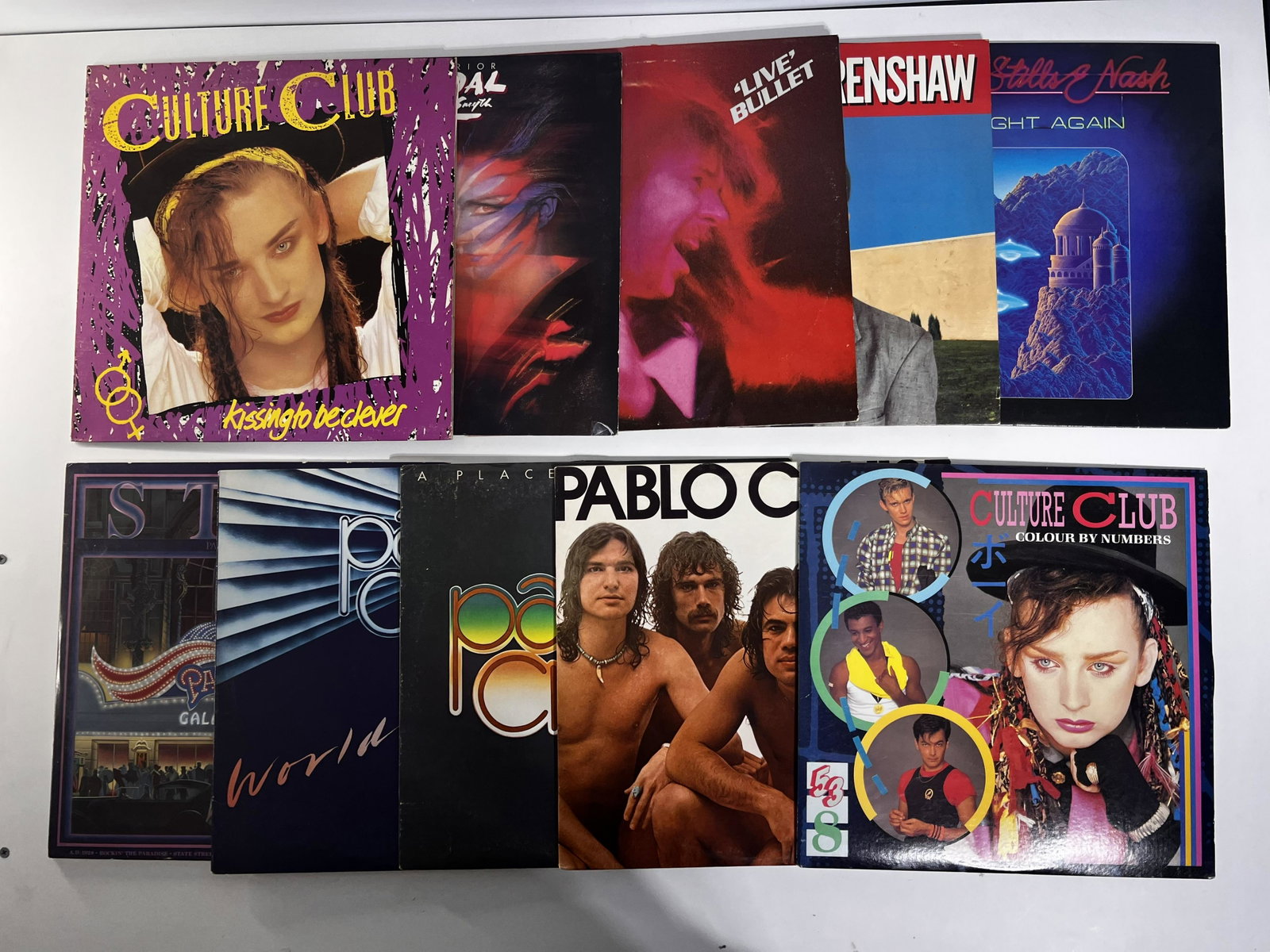 Styx, Pablo Cruise, Culture Club, Patty Smyth, Bob Seger & The Silver Bullet Band, Marshall: Styx - Paradise Theater 1981: Side 1: Serial No. SP-03719-A Side 2: Serial No. SP-03719-B, Worlds Away - Pablo Cruise 1978: Side 1: Serial No. SP-5131 & SP-5132 , A Place In the Sun - Pablo Cruise 198