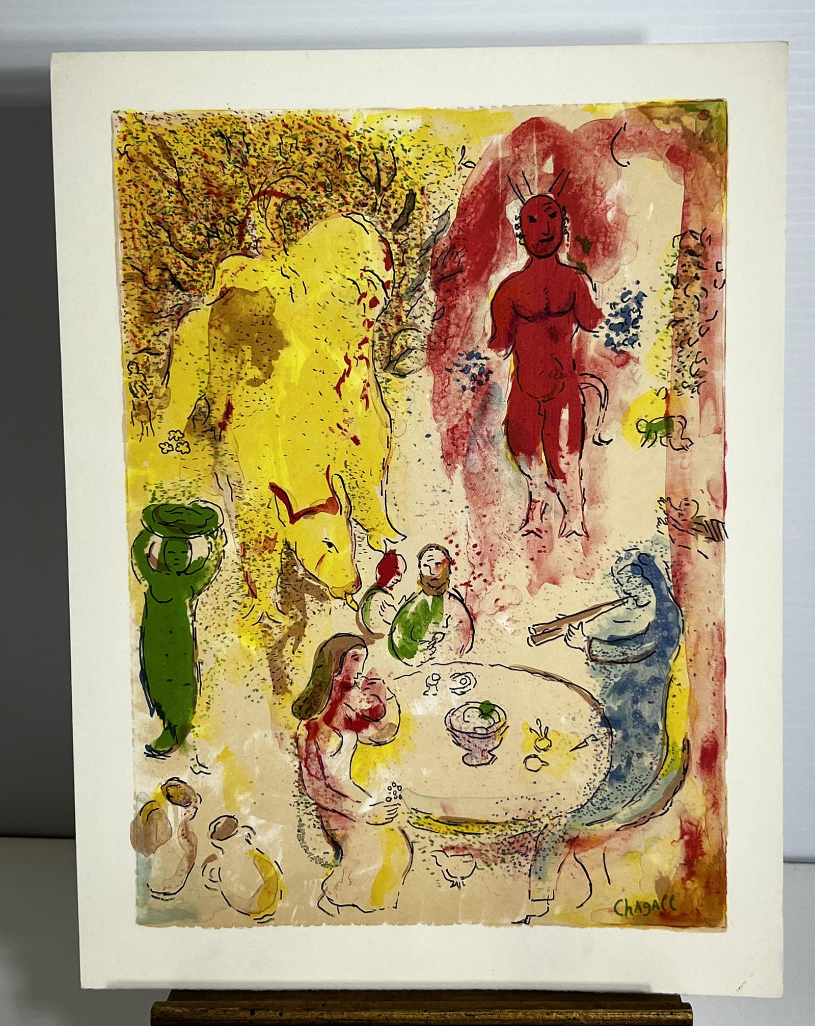 Marc Chagall Offset Lithograph "Pan's Banquet "From Daphius and Chloe 1961 (1 of 3)