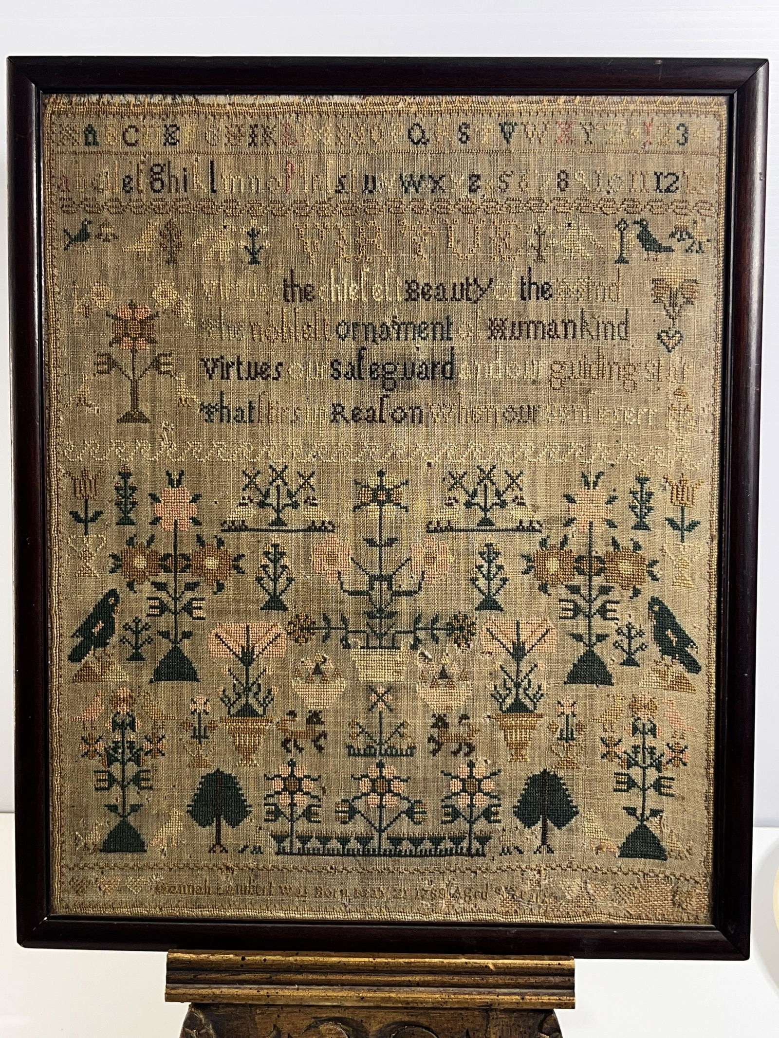 1788 Sampler - Hannah Lambert born May 21, 1788 (1 of 5)