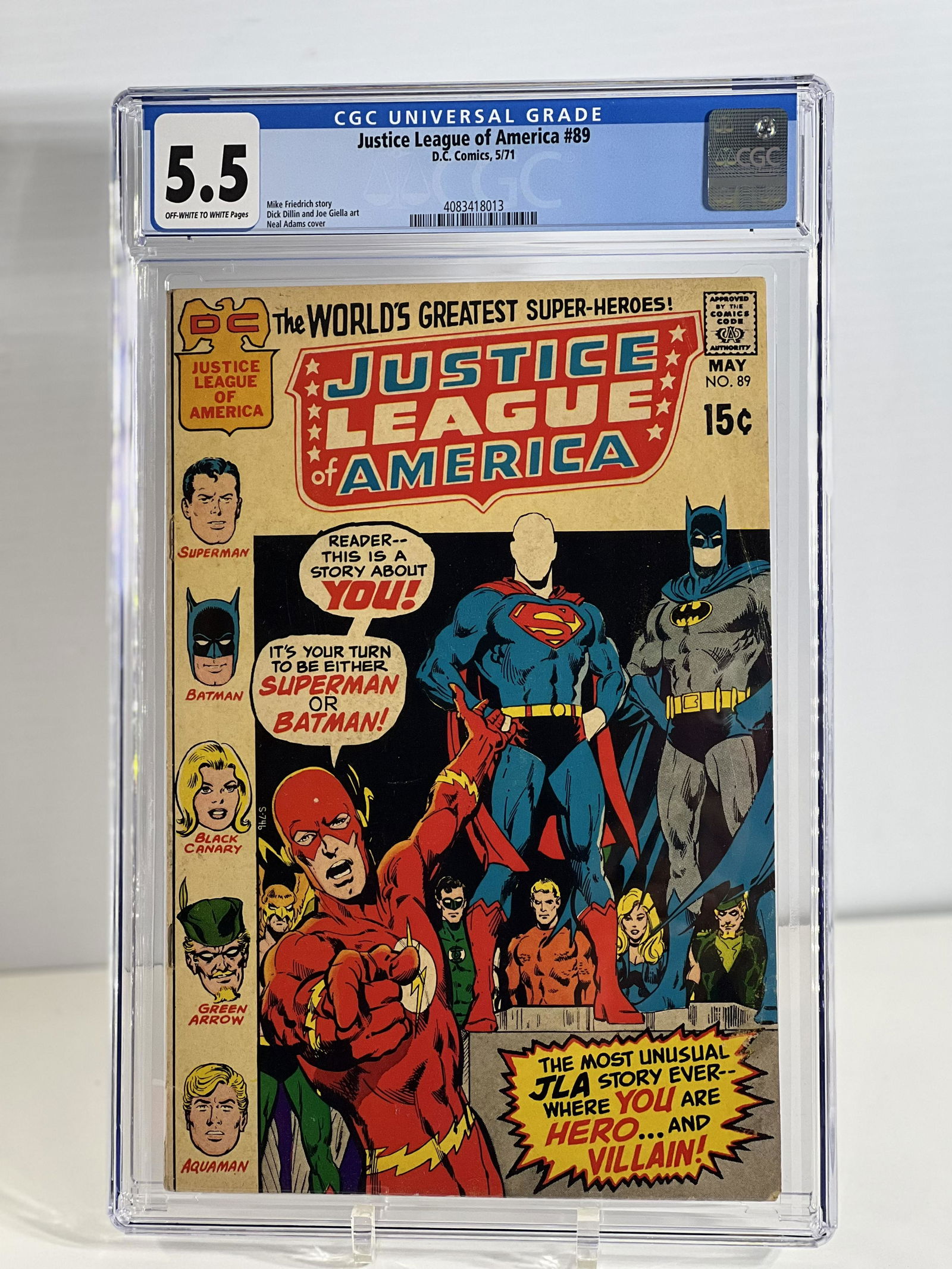 Justice League of America 89 5/71 D.C. Comics Universal CGC 5.5 OFF-WHITE TO WHITE (1 of 4)