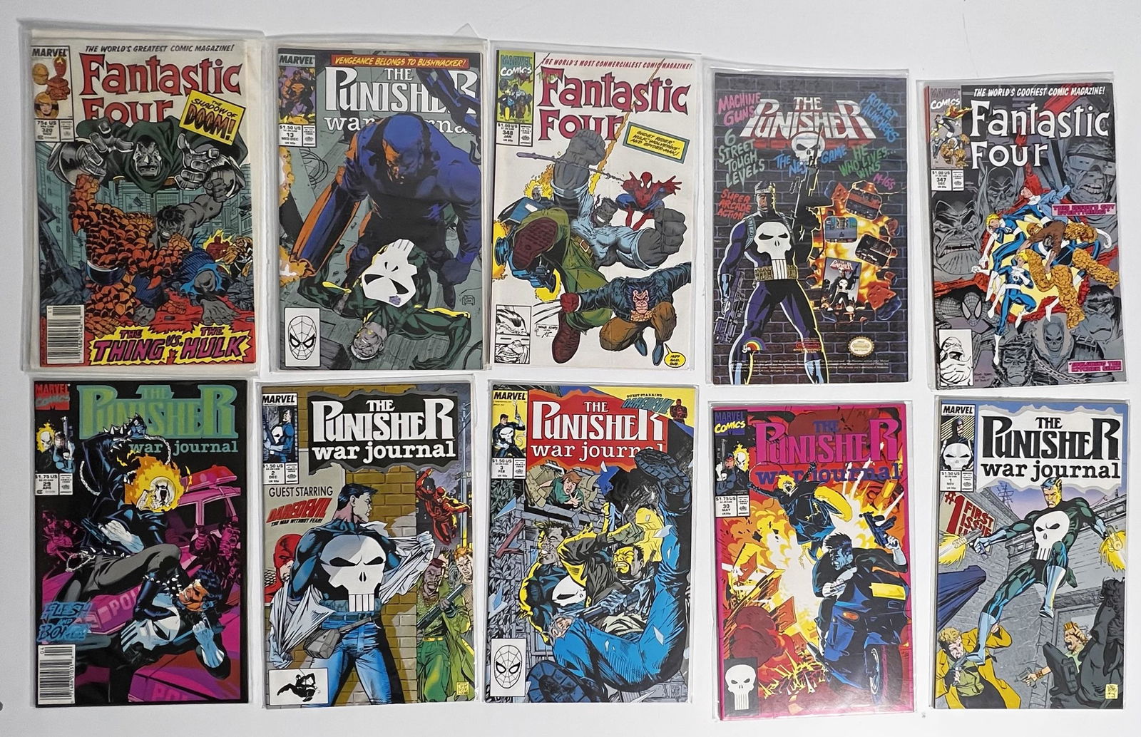 (10) Marvel Comic Books The Punisher No. 1, No. 2, No. 3, No. 13, No. 29, & No. 30 and Fantastic (1 of 3)
