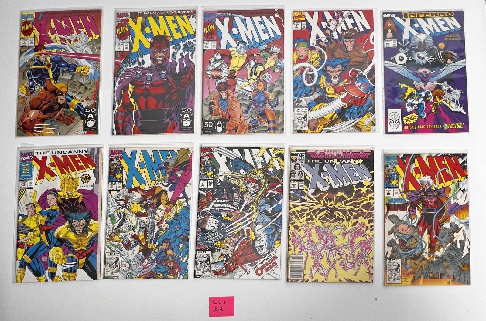 (10) Marvel Comic Books X-Men No. 1, No. 1 ,  No. 1 , No. 2, No. 3,  No. 4, No. 5, No. 226, No. 242, (1 of 3)