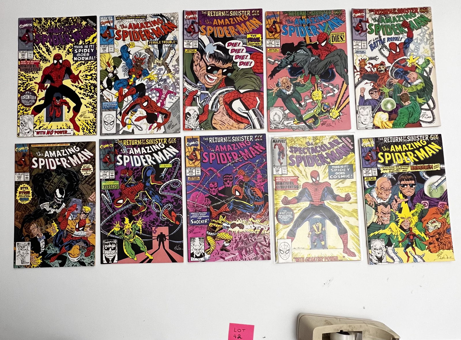 (10) Marvel Comic Books -The Amazing Spider-man  No. 158, No. 333, No. 334, No. 335, No. 336, No. (1 of 3)
