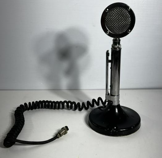 Vintage Astatic D-104 Lolipop Chrome w/ Black Stand Ham Radio Desktop Microphone (1 of 6)