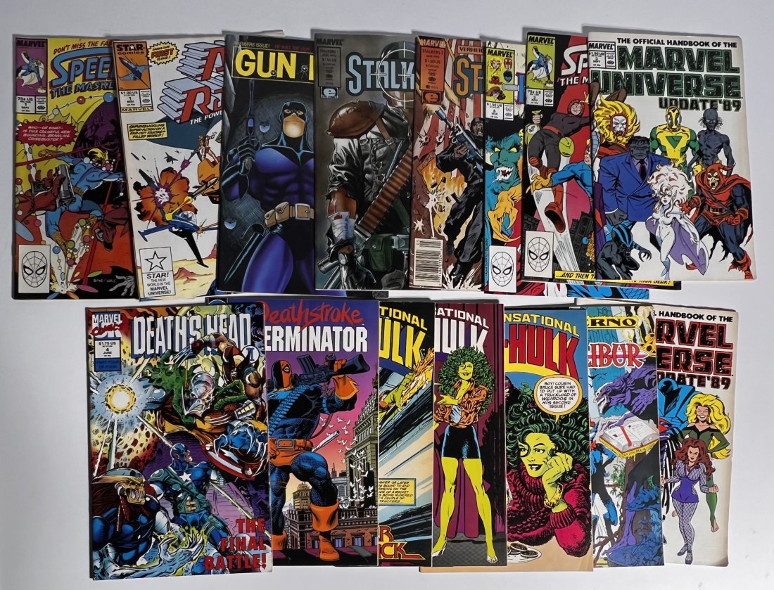 Marvel Star Comics Aircel Comics Epic Comics Excalibur - No. 6, No. 7, She Hulk - No. 2, No. 3, No.: Marvel Star Comics Aircel Comics Epic Comics 1987 - 1992 Lot of 15. (1) Excalibur No. 6 Mar 1989, (2) Excalibur No. 7 Apr 1989, (3) She-Hulk Attack of the Terrible Todd Men No. 2 June 1989, (4) She-Hu