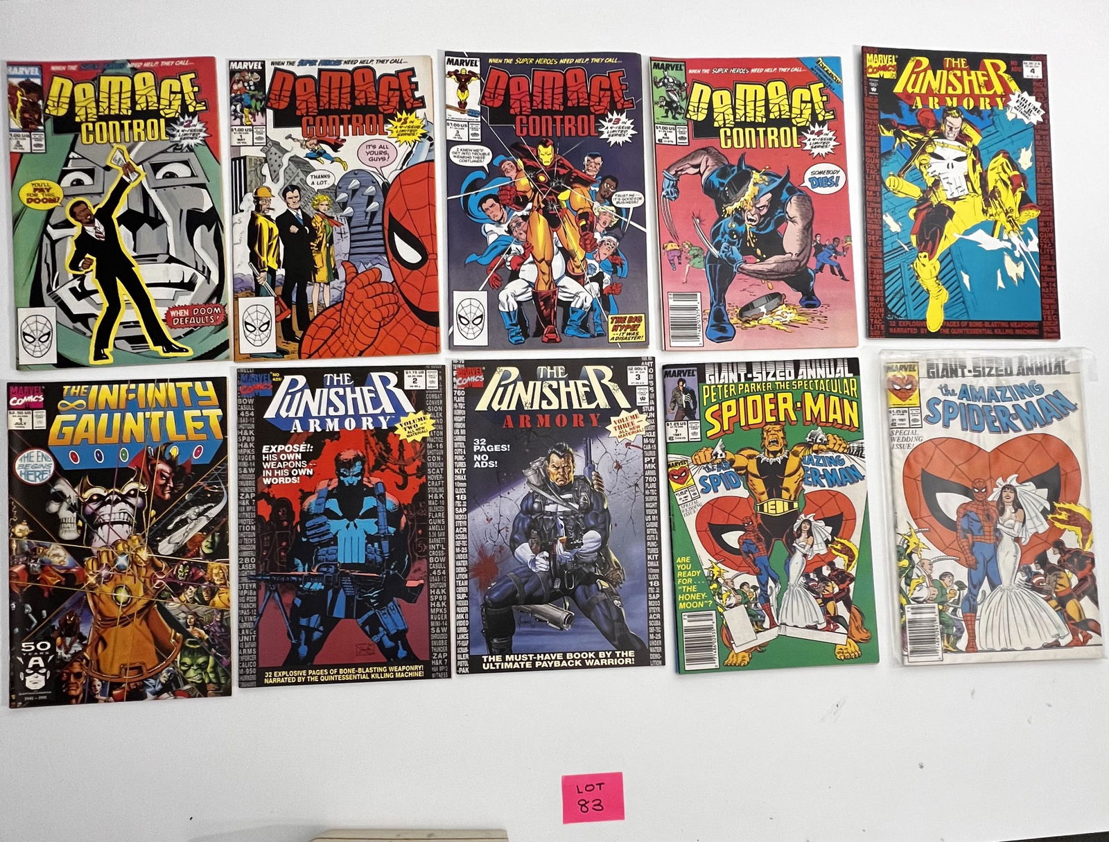 Marvel Comic Books lot of 10. Damage Control No. 1, No. 2, No. 3, No. 4, The Punisher Armory No. 2, (1 of 3)