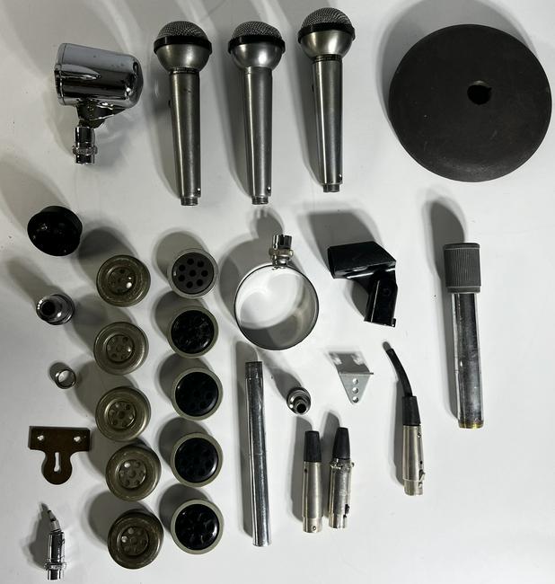 Microphone and Vintage Telephone Parts box of Assorted Pieces: Microphone and Vintage Telephone Parts box of Assorted Pieces. They are used in working condition.