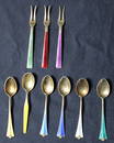 Lot of 9 - DA .925S Norway  & TH. Marthinsen Norway - .925 Sterling Silver Appetixer Set - Spoons