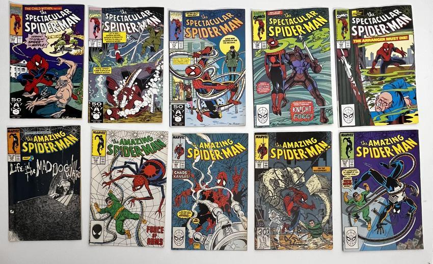 Marvel Spider-Man No. 165, No. 166, No. 173, No. 175, No. 182, No. 295, No. 296, No. 297, No. 302, &: Marvel Spider-Man 1987 -1990. (1) The Amazing Spider-Man Vol. 1 No. 295 Dec 1987, (2) The Amazing Spider-Man Vol. 1 No. 296 1988, (3) The Amazing Spider-Man Vol. 1 No. 297 Feb 1988, (4) The Amazing Sp
