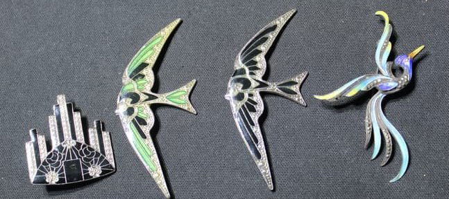 (4) Enamel Brooches (1 of 7)