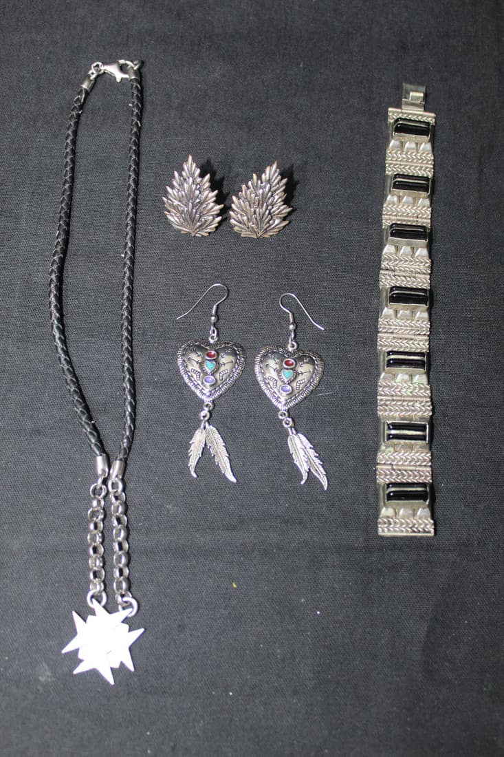 (4) .925 Sterling Silver/Mexican Sterling Earrings, Necklace & Bracelet (1 of 9)