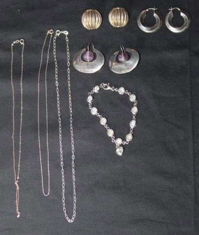 (8) 925 Sterling Silver Jewelry - Earrings, Necklaces, & Bracelets (1 of 8)