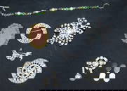 Lot of 6 Old Brooches 1 Old Bracelet 1 Set of Old Cufflinks