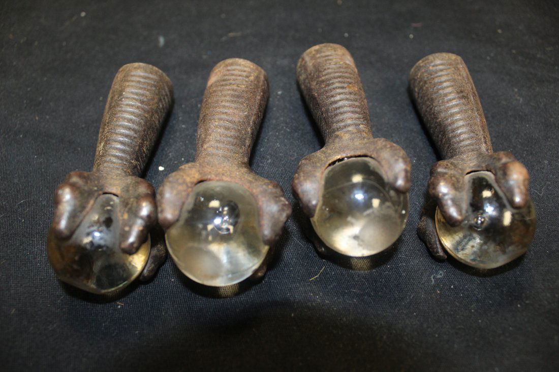 Vintage Metal and Glass Ball Claw Foot for Bottom of a Table Lot of 4 (1 of 1)