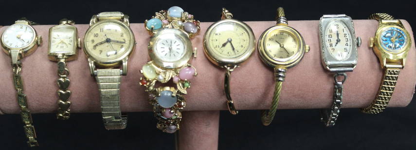 8 Womens Wrist Watches - Collezio, Hamilton, Pedre, Waltham Windsor & Elgin: 8 Womens Wrist Watches. These are beautiful watches, they are all gold tone. Each watch is different very nice and unique, they will be perfect for any special occasion. Some of the brands include: