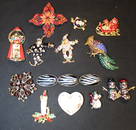 15 Costume Jewelry Brooches - IC A.S.C, ART, Lenox