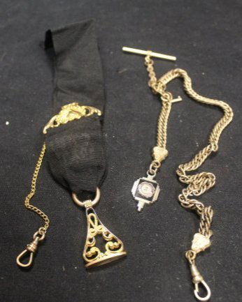 1880s to 1940s Pocket Watch Gold Filled Chains Lot of 2 (1 of 4)