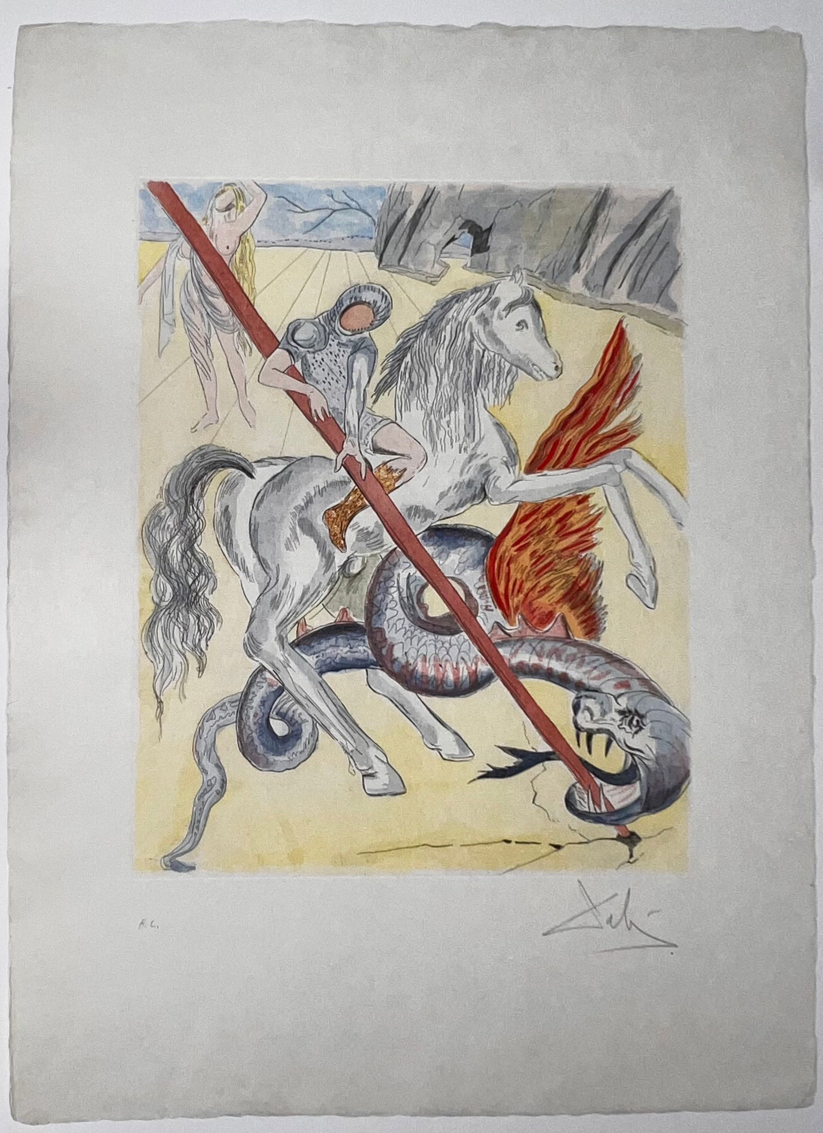 1978 "The Lance of Chivalry (St. George)" by Salvador Dali SIGN (1 of 7)