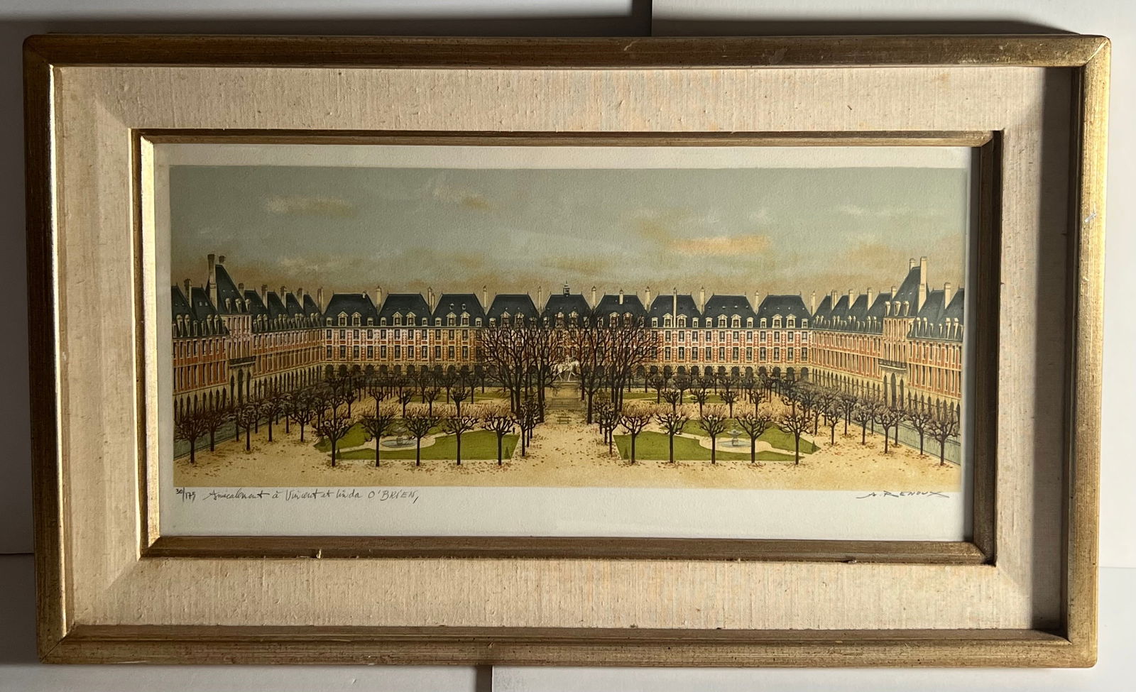 Andre Renoux Signed 30/175 Lithograph "PLACE DES VOSGES" (1 of 4)