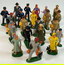 Vintage Lead Figures - Business Men & Women, and Train Conductors