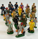 Vintage Lead Figures - Business Men & Women, and Train Conductors