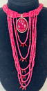 Rubellite Tourmaline Navajo Beaded Necklace