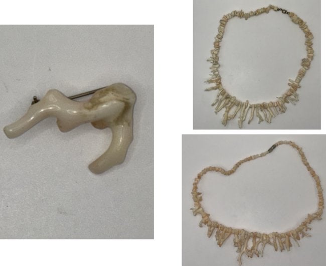 (2) White Coral Necklace & Brooch Set (1 of 6)
