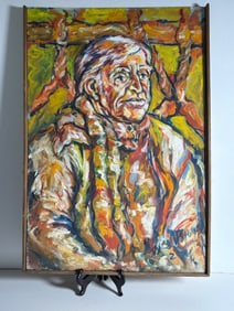 Oil on Canvas Multicolor Portrait Signed  Wennstunn z '74