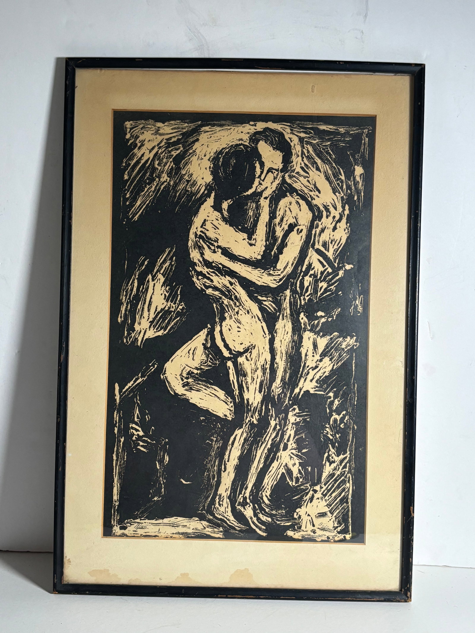 Print Signed 19/50: Print Signed 19/50. This is a nice print, it is in great condition. This print depicts a women and man embracing each other. This is a great piece of art to have in your home or on display any where, 