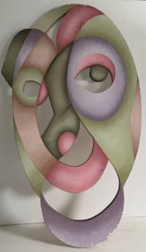 1970s Large Retro Painted Hanging Decor