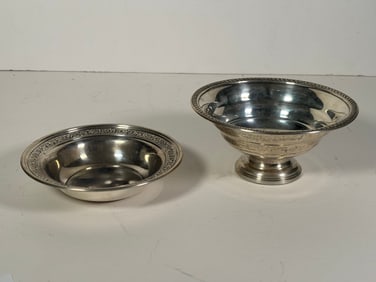 (2) Sterling F55 candy dish and Sterling weighted candy dish